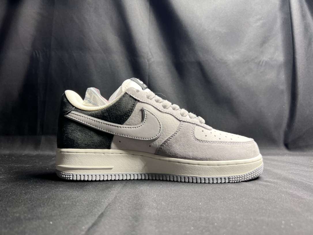 KICKWHO Nike Air Force 1 Low Grey Black White Suede - Image 2