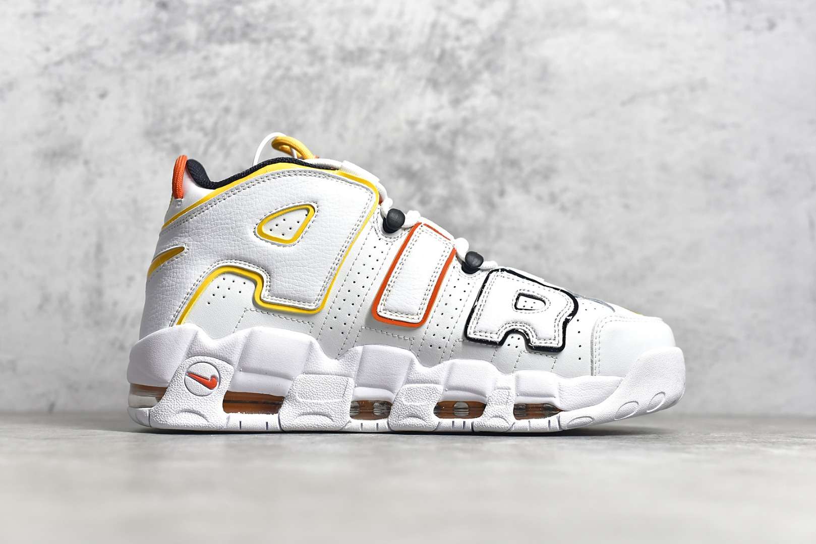 KICKWHO Nike Air More Uptempo White Blue Yellow - Image 3