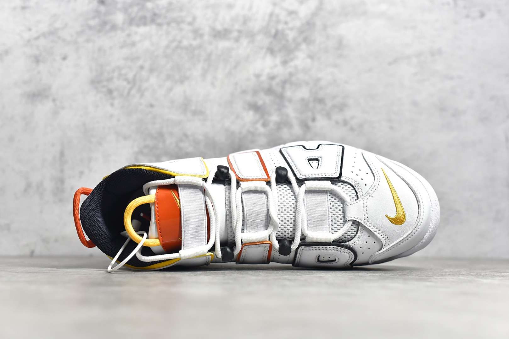 KICKWHO Nike Air More Uptempo White Blue Yellow - Image 4