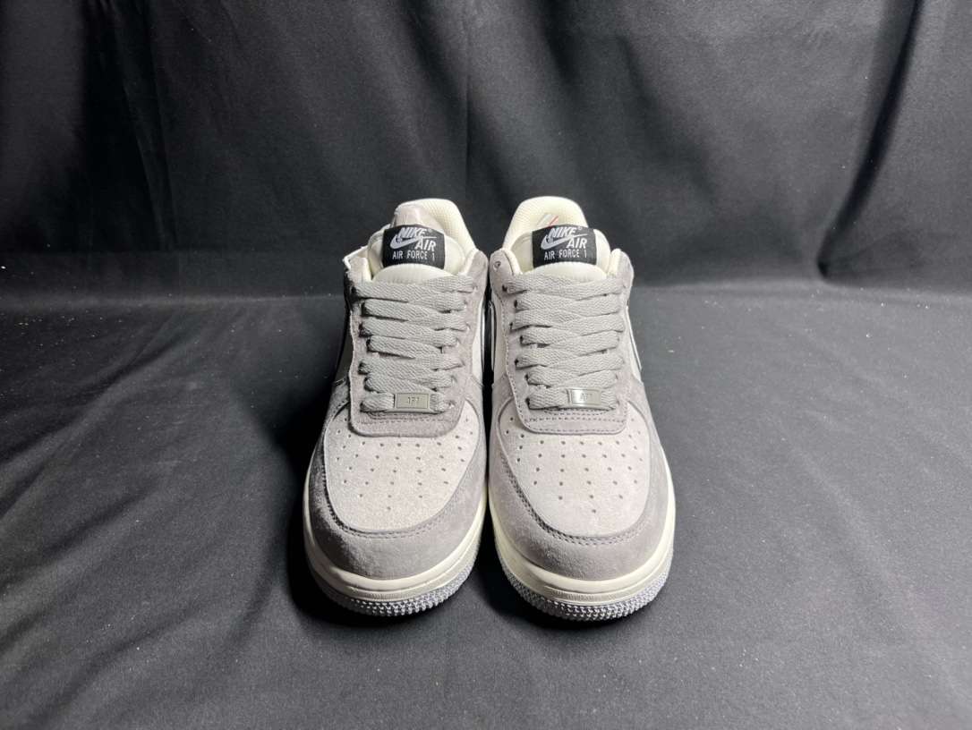 KICKWHO Nike Air Force 1 Low Grey Black White Suede - Image 3