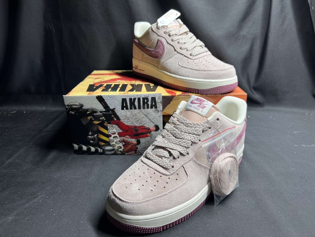 KICKWHO Akira x Nike Air Force 1 07 Low Pink Red White - Image 4