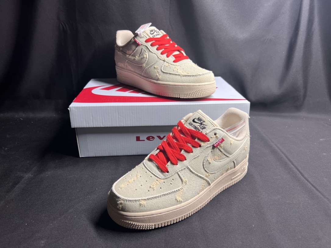 KICKWHO Nike Air Force 1 07 Low Denim University Red - Image 4