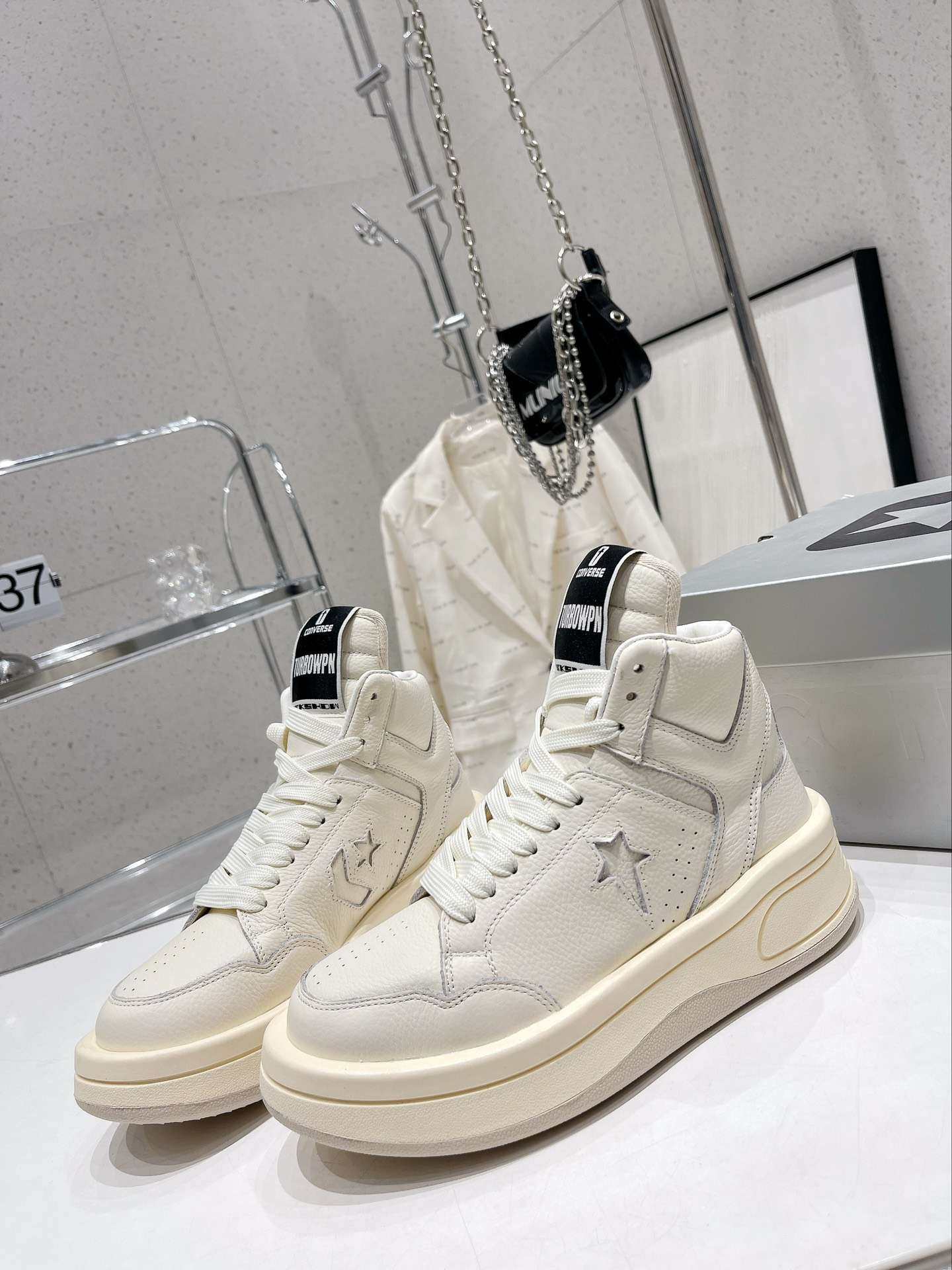 KICKWHO Rick Owens xConverse DRKSHDW TURBOWPN High-top Sneakers