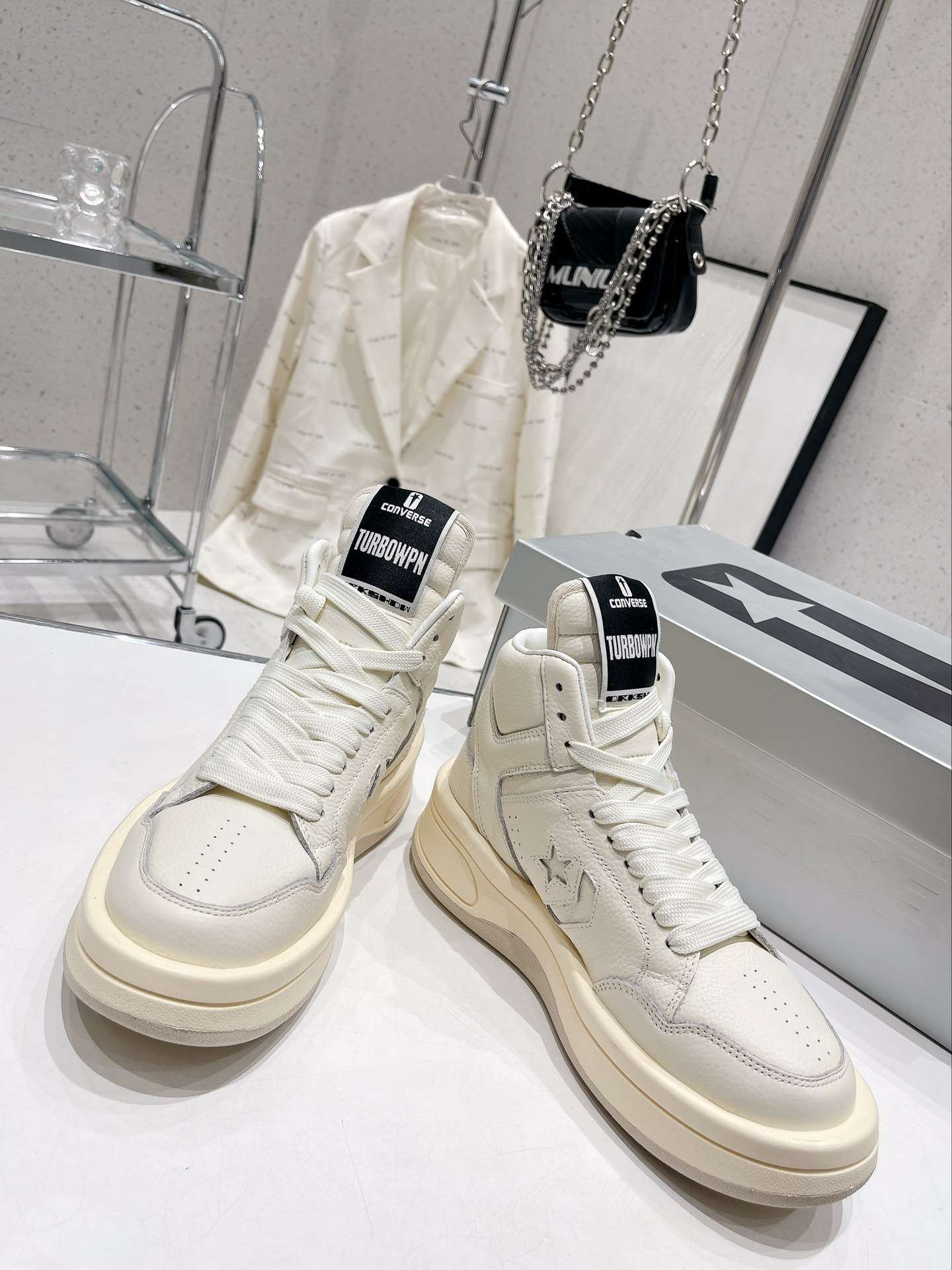 KICKWHO Rick Owens xConverse DRKSHDW TURBOWPN High-top Sneakers - Image 2