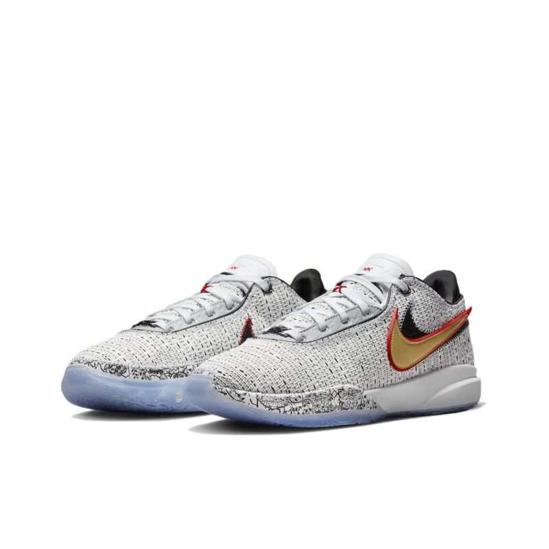 KICKWHO Nike LeBron Witness 20 Sneakers Gray Red - Image 2