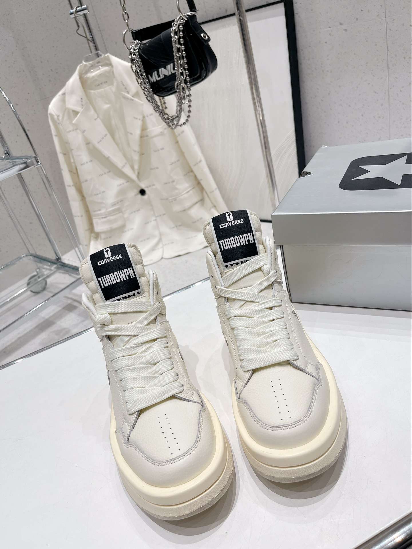 KICKWHO Rick Owens xConverse DRKSHDW TURBOWPN High-top Sneakers - Image 3