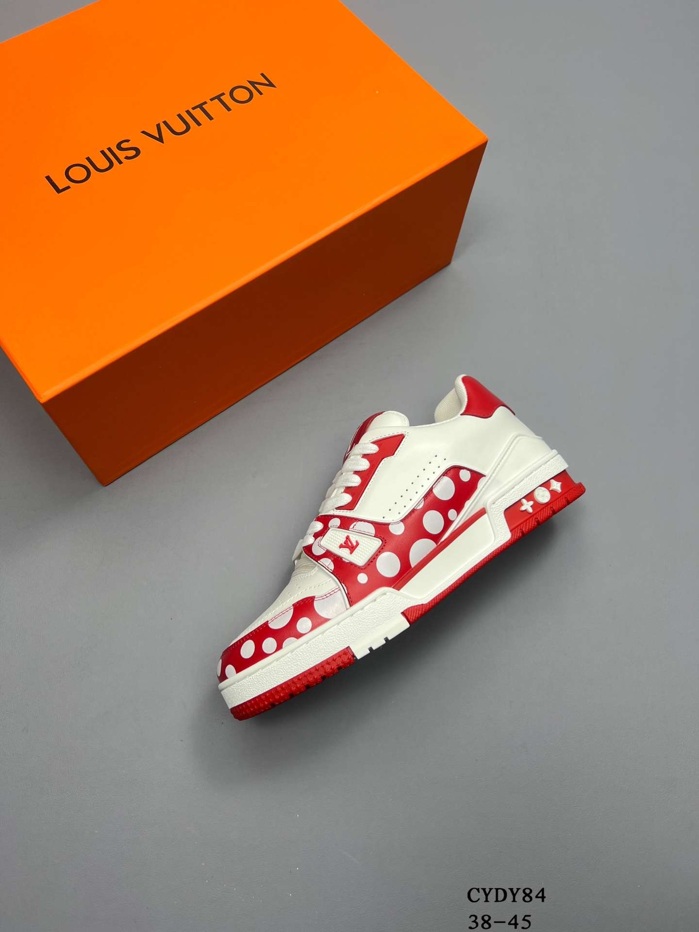KICKWHO Louis Vuitton Trainer Sneakers Low White Red CYDY84 - Image 6