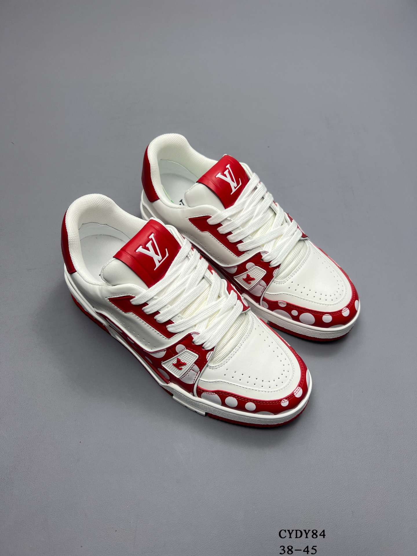 KICKWHO Louis Vuitton Trainer Sneakers Low White Red CYDY84 - Image 8