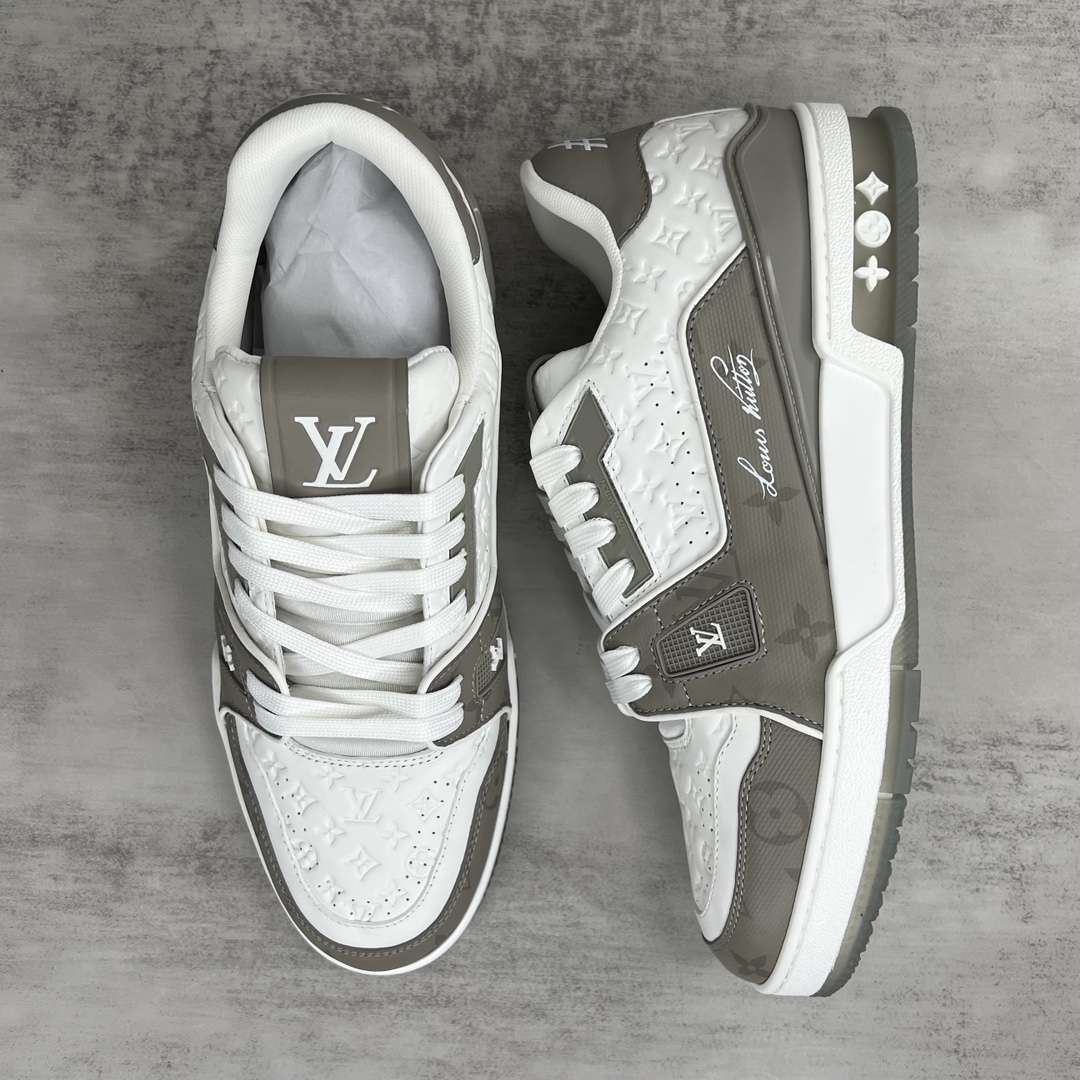 KICKWHO Louis Vuitton Trainer Sneakers Grey White - Image 3