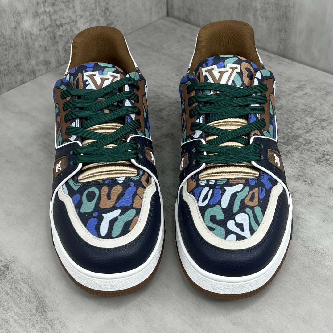 KICKWHO Louis Vuitton Trainer Sneakers Black Brown - Image 4