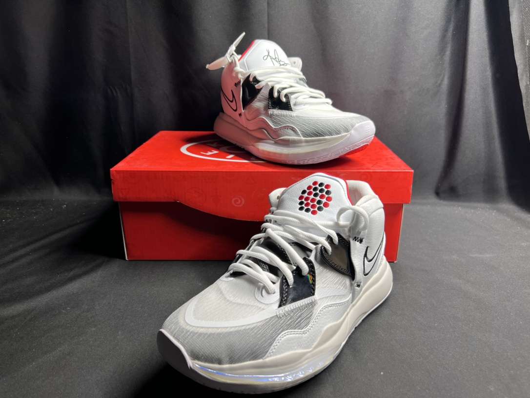 Kickswho Nike Kyrie Infinity 8 EP "Man Machine" White Black Sneakers - Image 5