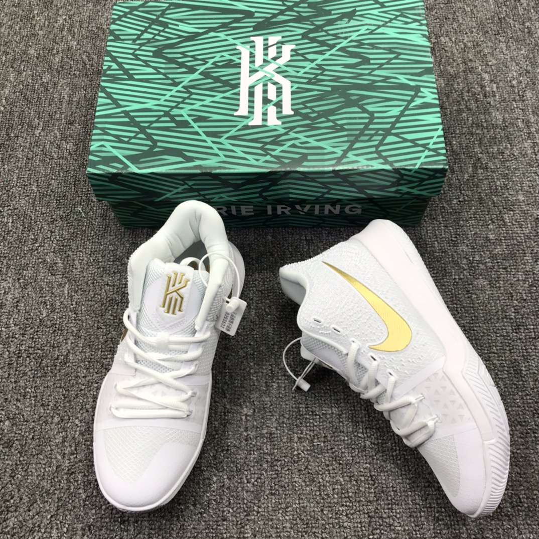 Kickswho Nike Kyrie 3 Finals Gold White Sneakers - Image 9