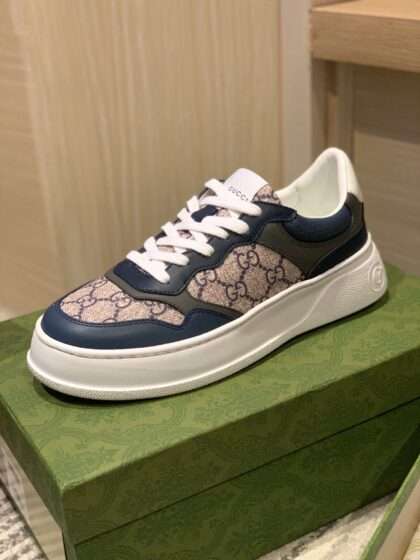 KICKWHO Gucci Screener GG Embossed High-Top Sneaker Brown Blue