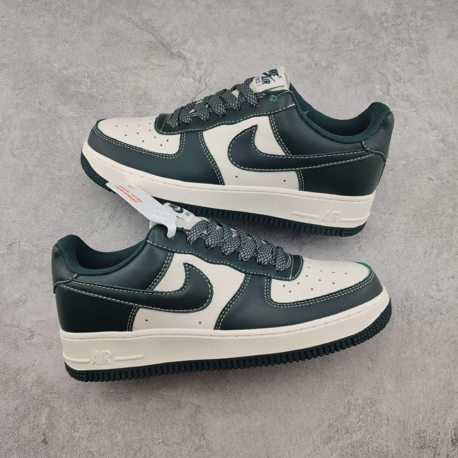 Kickswho Nike Air Force 1 Low ’07 Beige White Army Green - Image 2