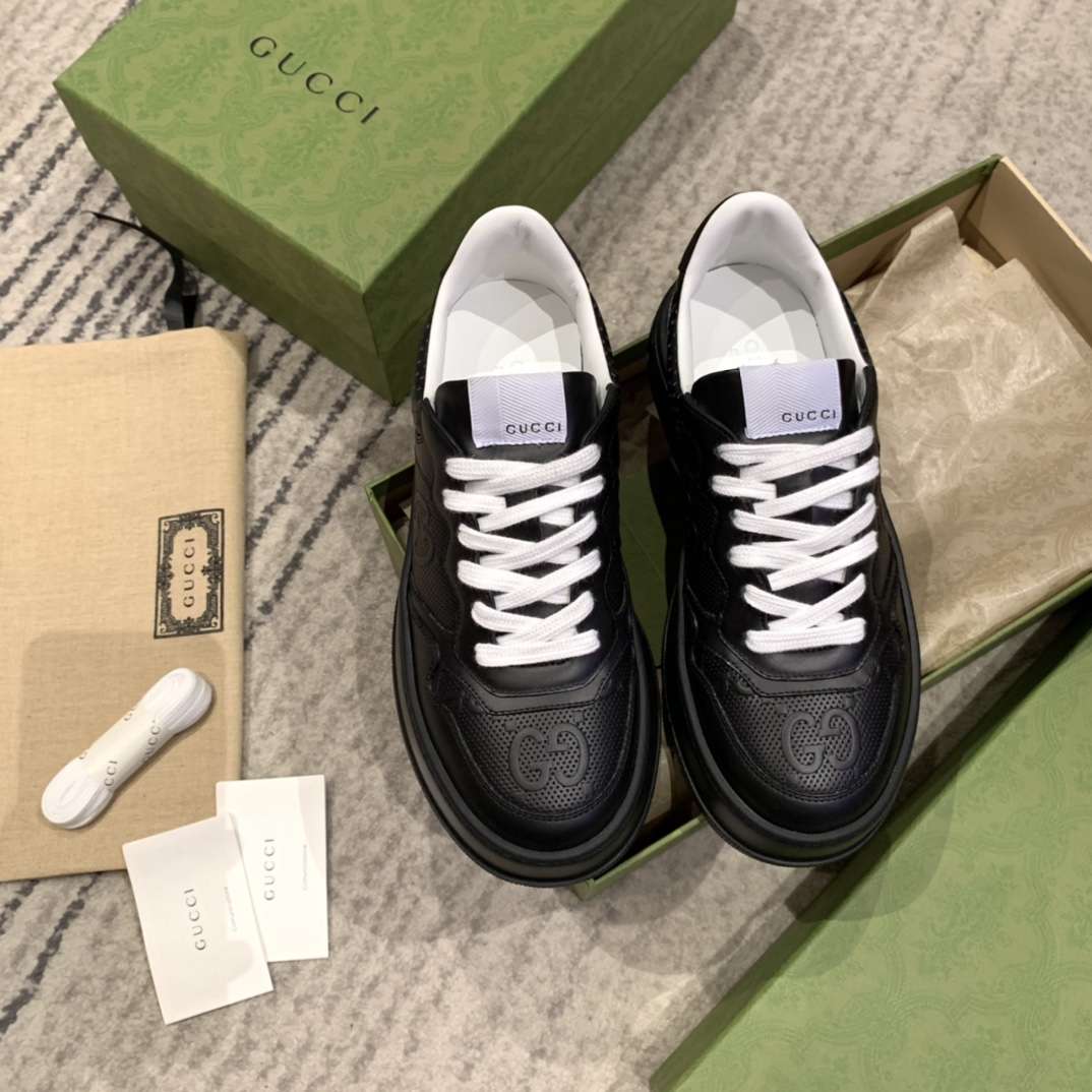 KICKWHO Gucci Screener GG Embossed High-Top Sneaker Black - Image 2