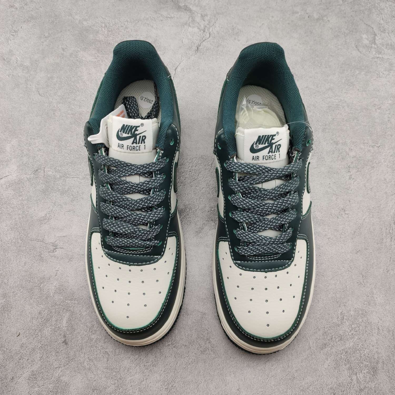 Kickswho Nike Air Force 1 Low ’07 Beige White Army Green - Image 3