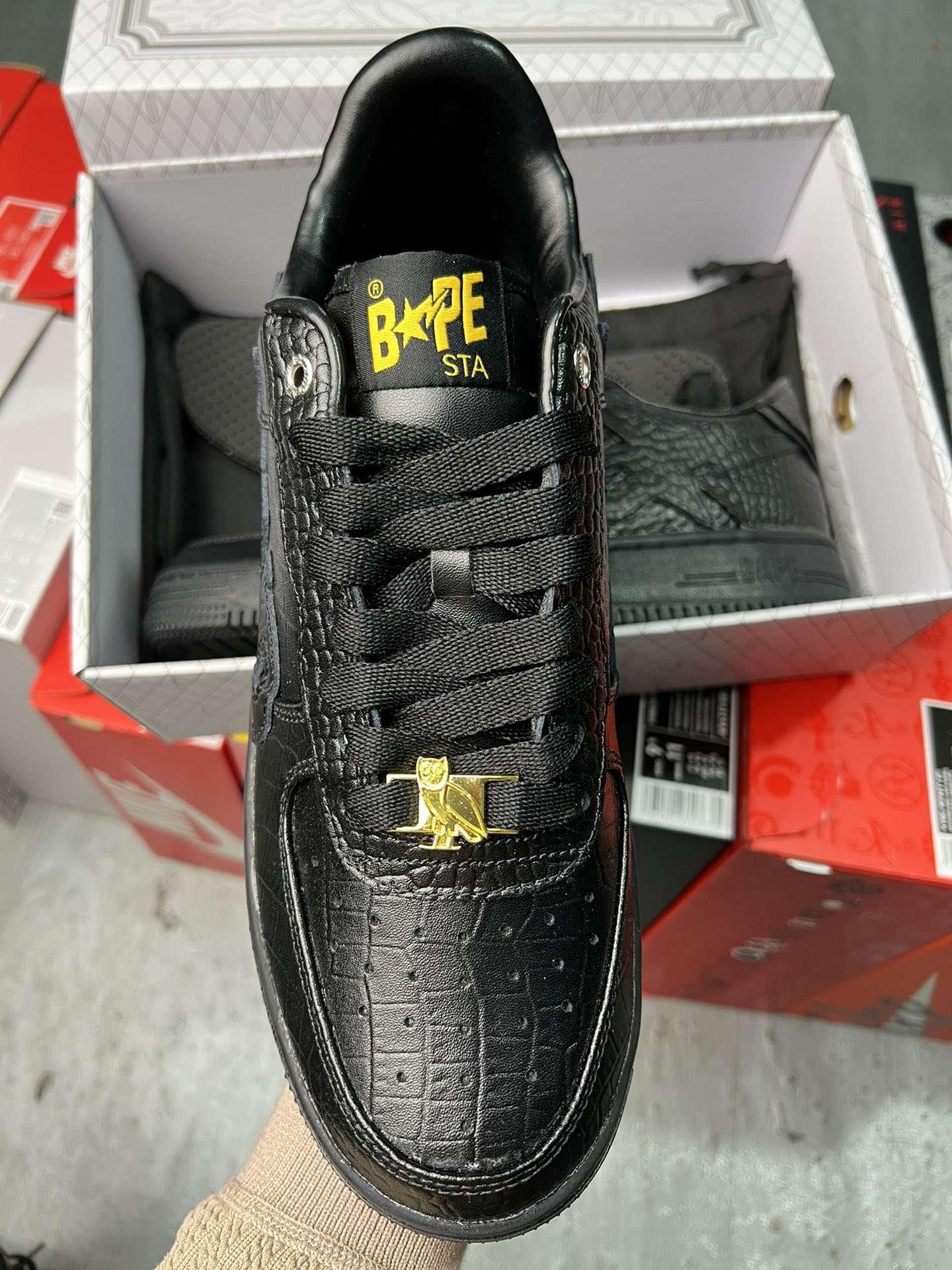 KICKWHO A Bathing Ape Bapesta OVO Black - Image 3