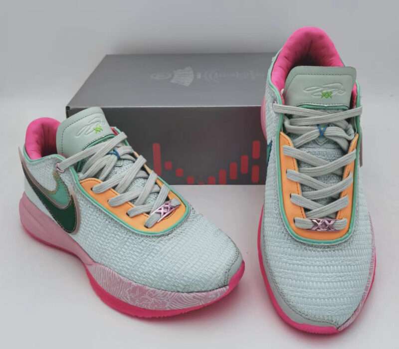 KICKWHO Nike LeBron 20 Sneakers Pink Mint Green - Image 4