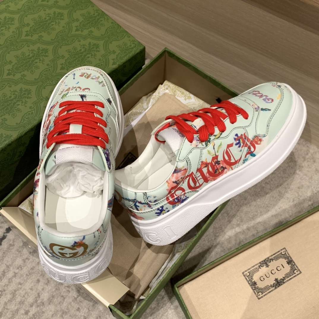 KICKWHO Gucci Screener GG Embossed High-Top Sneaker Green Red - Image 4