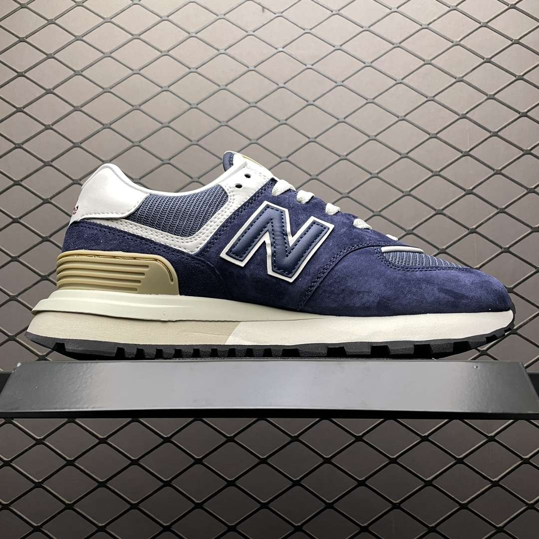 KICKWHO New Balance U574LGBB Navy White Beige - Image 3