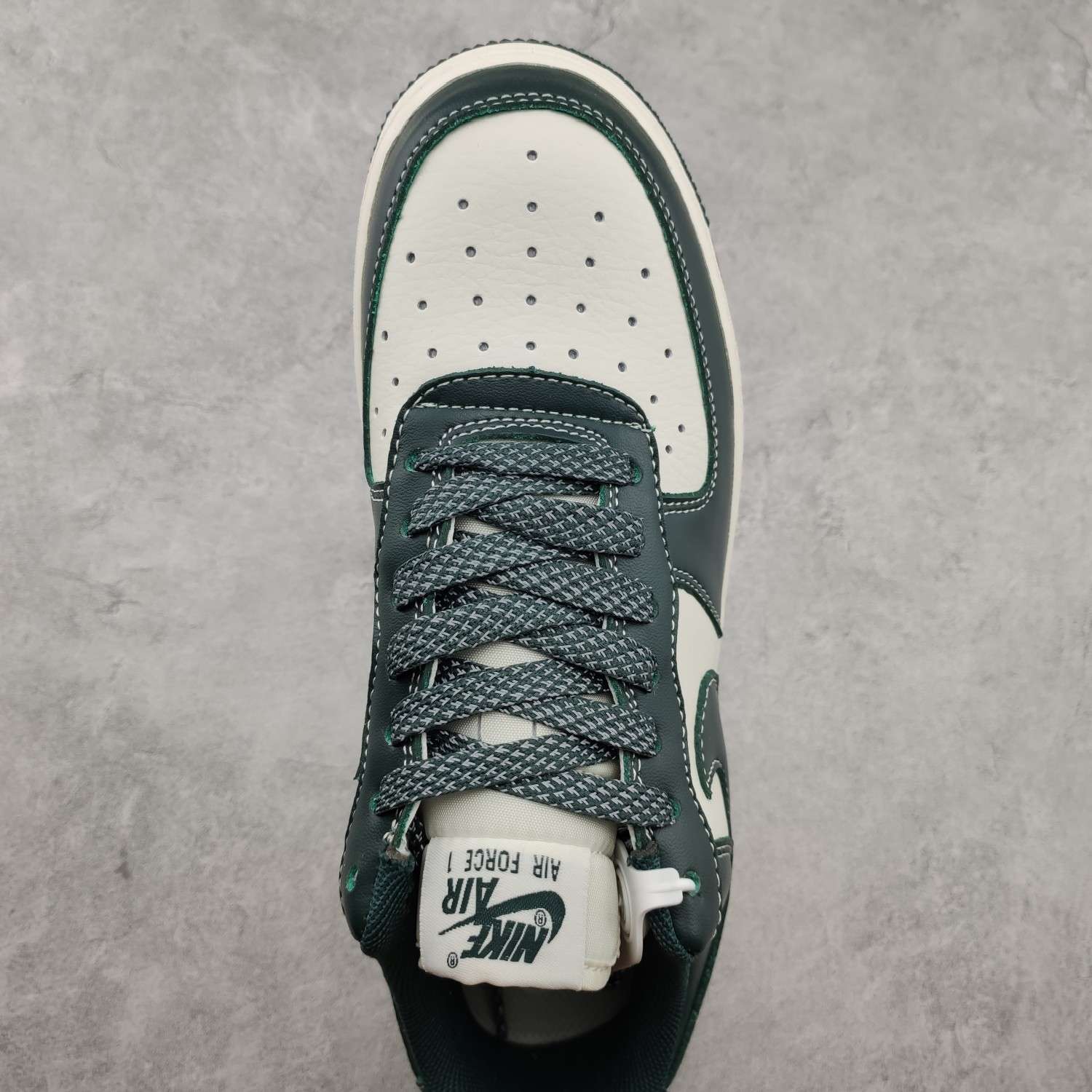 Kickswho Nike Air Force 1 Low ’07 Beige White Army Green - Image 4