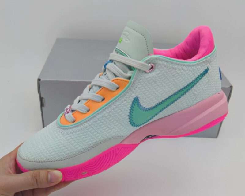 KICKWHO Nike LeBron 20 Sneakers Pink Mint Green - Image 6