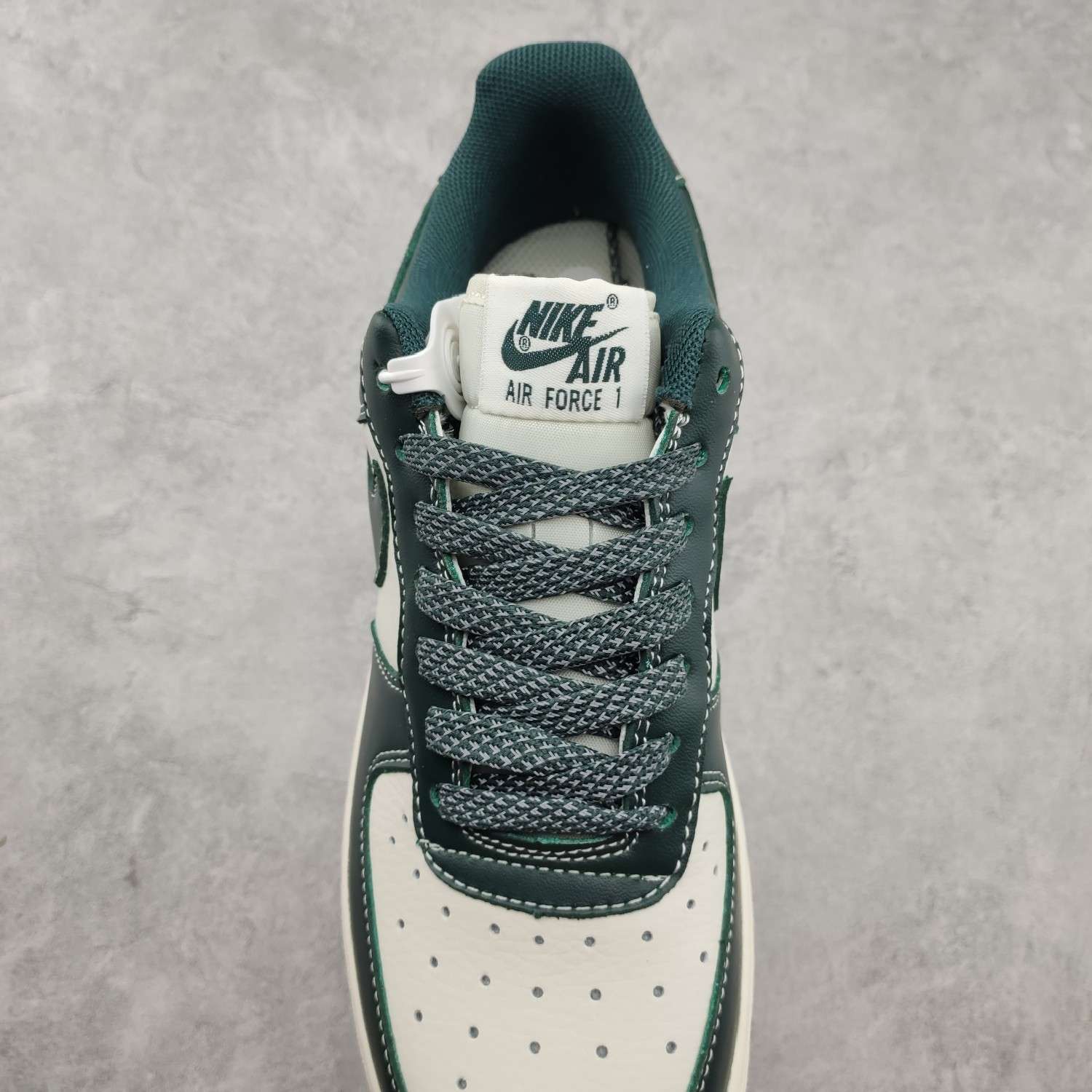 Kickswho Nike Air Force 1 Low ’07 Beige White Army Green - Image 6