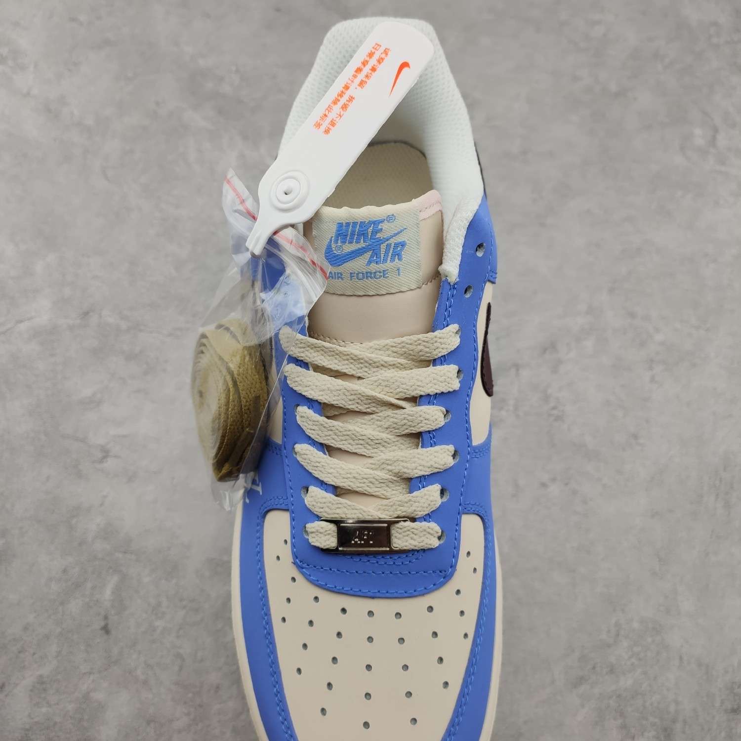 Kickswho LV x Nike Air Force 1 07 Low Navy Blue Brown White - Image 6