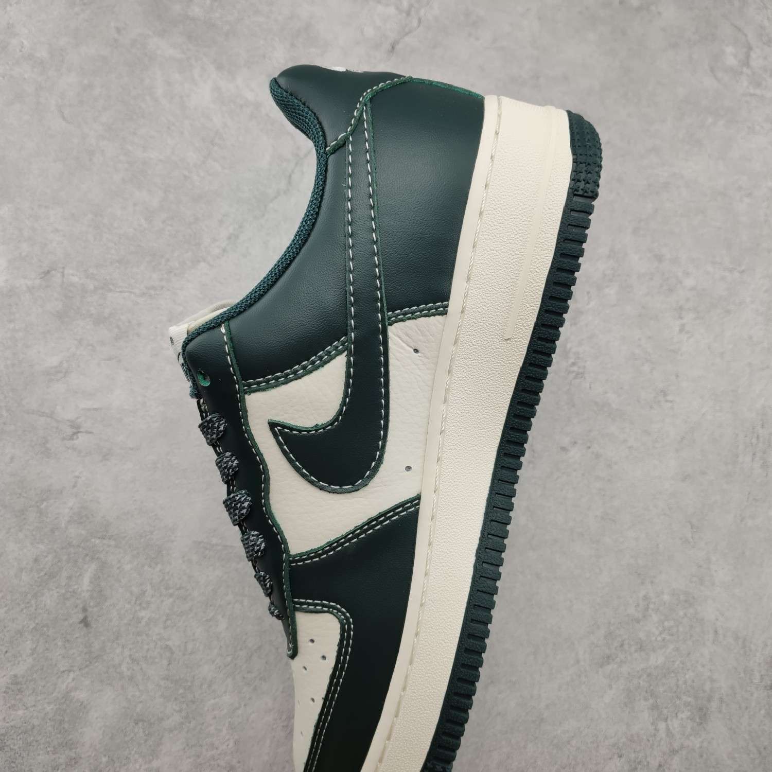 Kickswho Nike Air Force 1 Low ’07 Beige White Army Green - Image 7