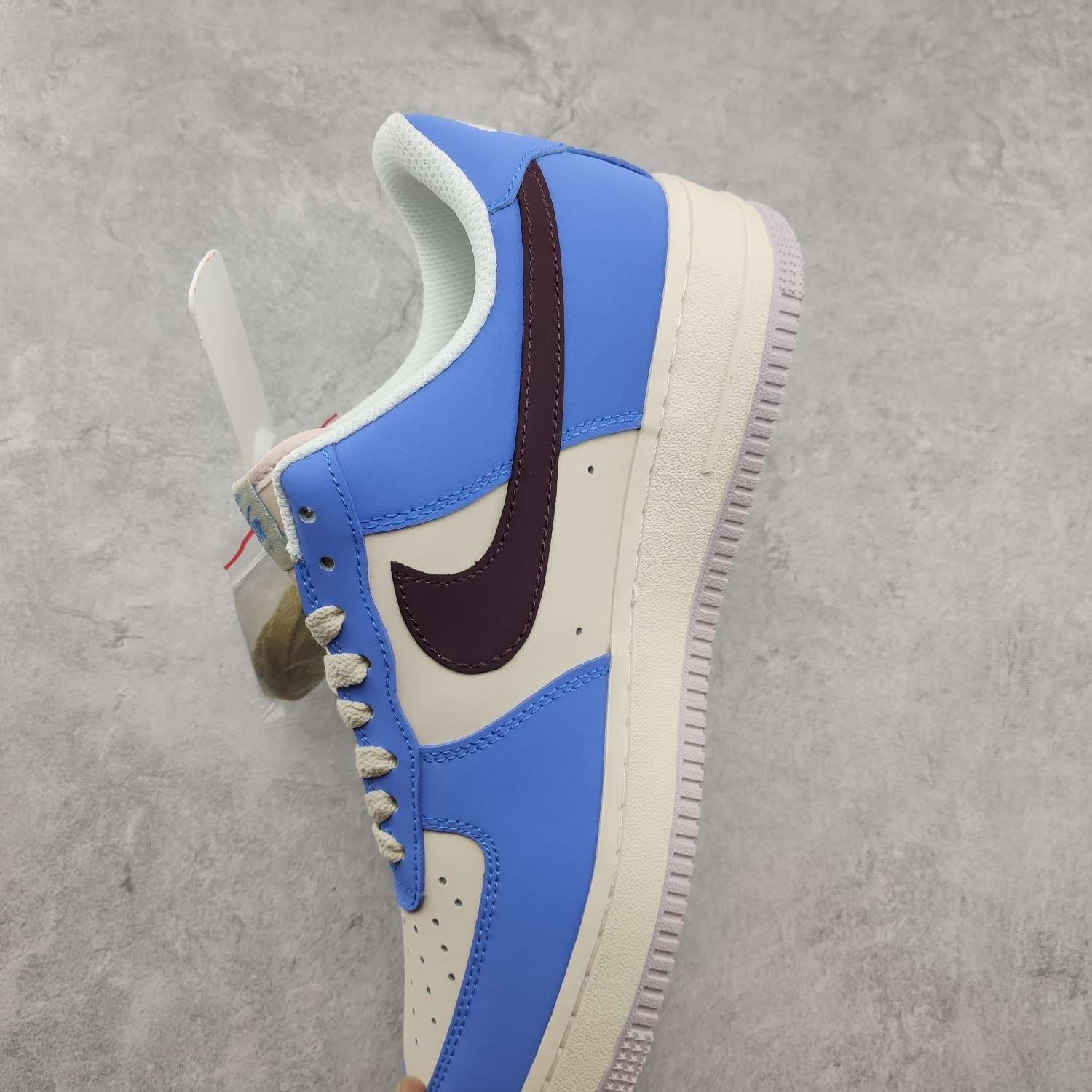 Kickswho LV x Nike Air Force 1 07 Low Navy Blue Brown White - Image 7