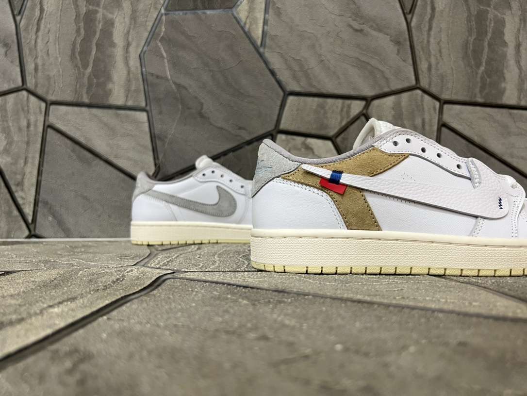 KICKWHO Off-White x Air Jordan 1 Low 'Custom' White Brown - Image 7