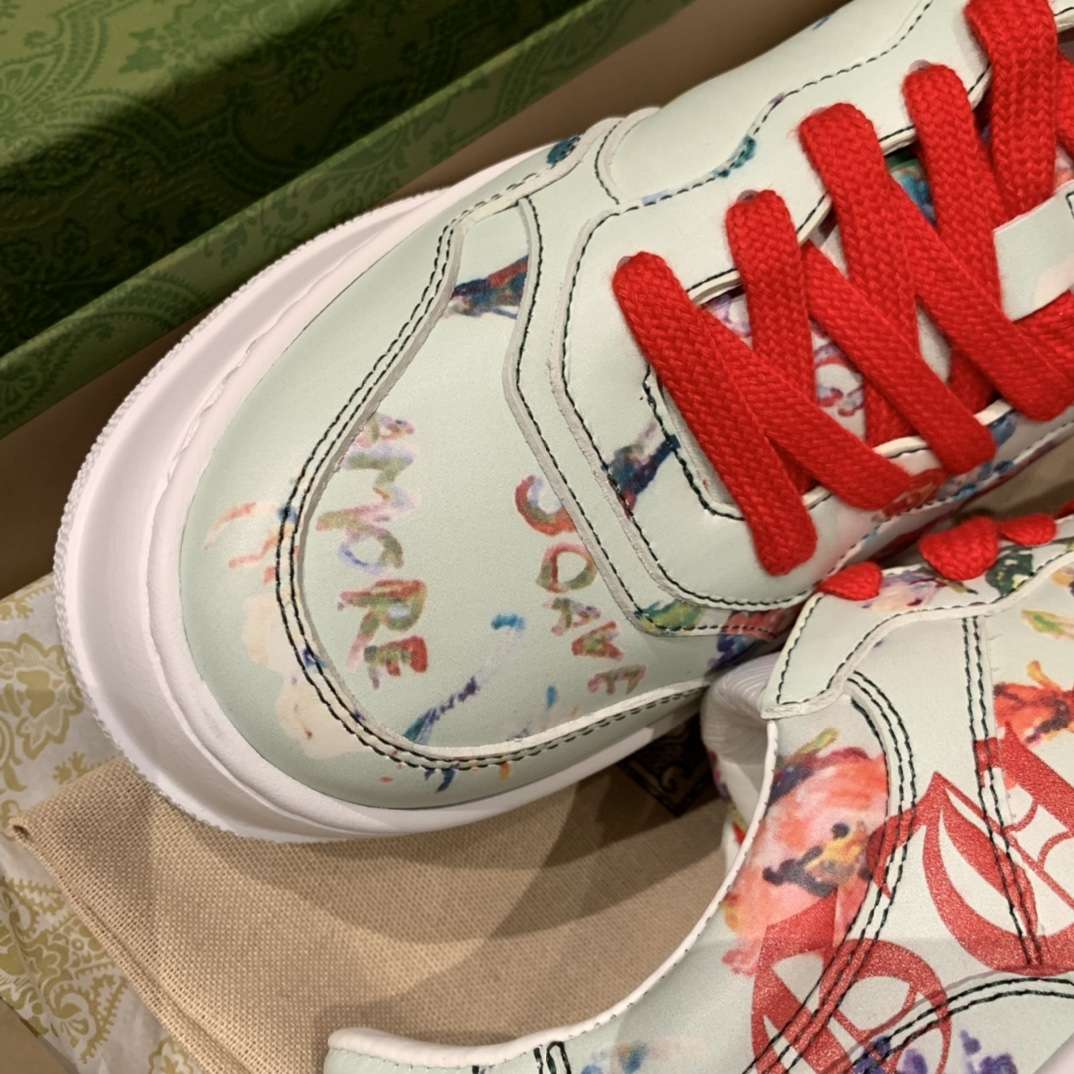 KICKWHO Gucci Screener GG Embossed High-Top Sneaker Green Red - Image 7