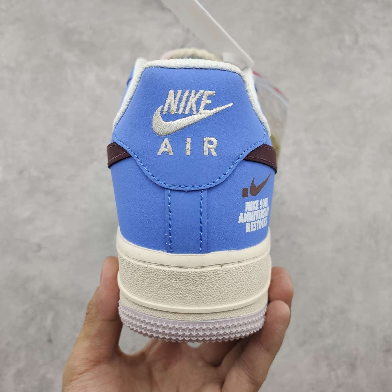 Kickswho LV x Nike Air Force 1 07 Low Navy Blue Brown White - Image 8