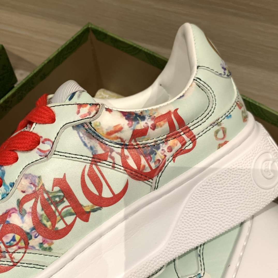 KICKWHO Gucci Screener GG Embossed High-Top Sneaker Green Red - Image 8