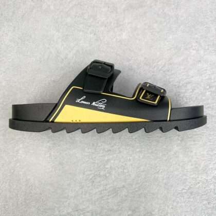 KICKWHO Louis Vuitton Trainer Slides Black Yellow