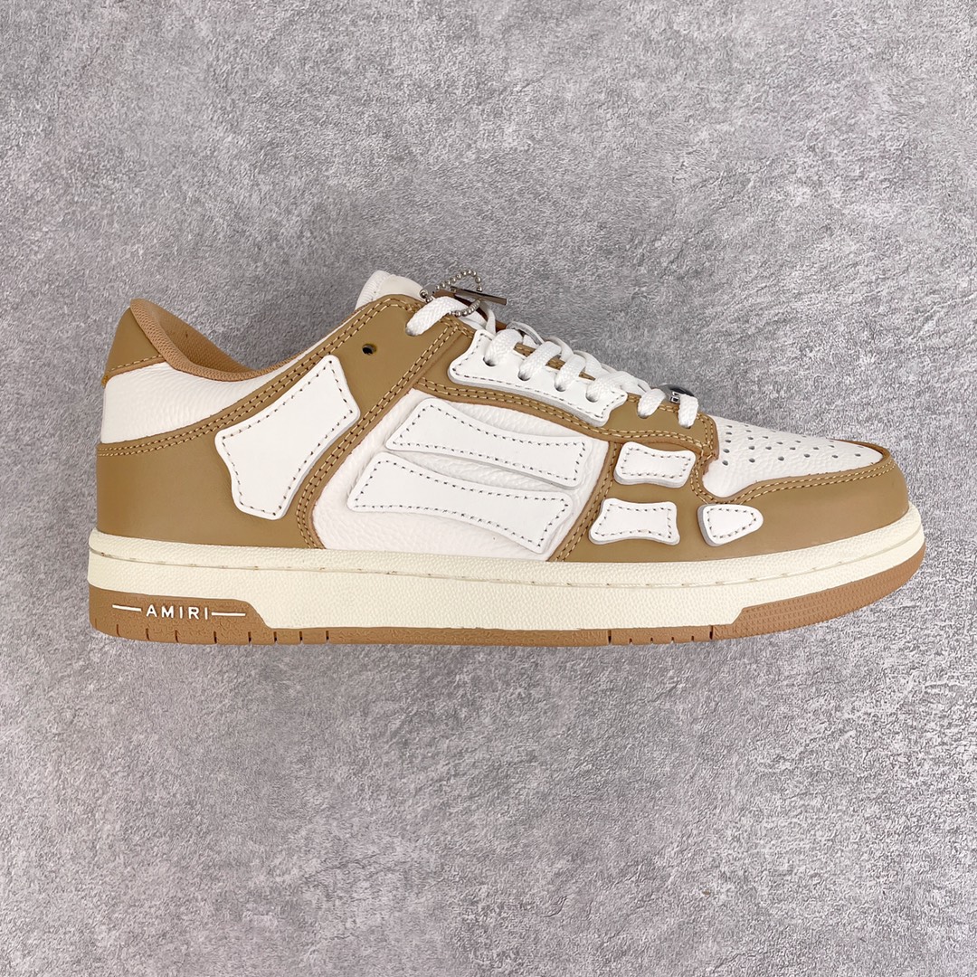 KICKWHO AMIRI Brown And White Low Skel Top Sneaker