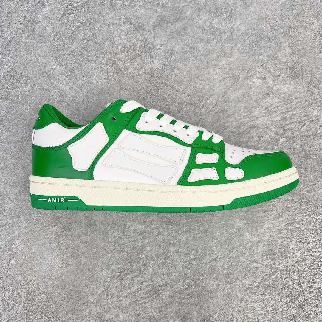 KICKWHO AMIRI White And Green Low Skel Top Sneaker