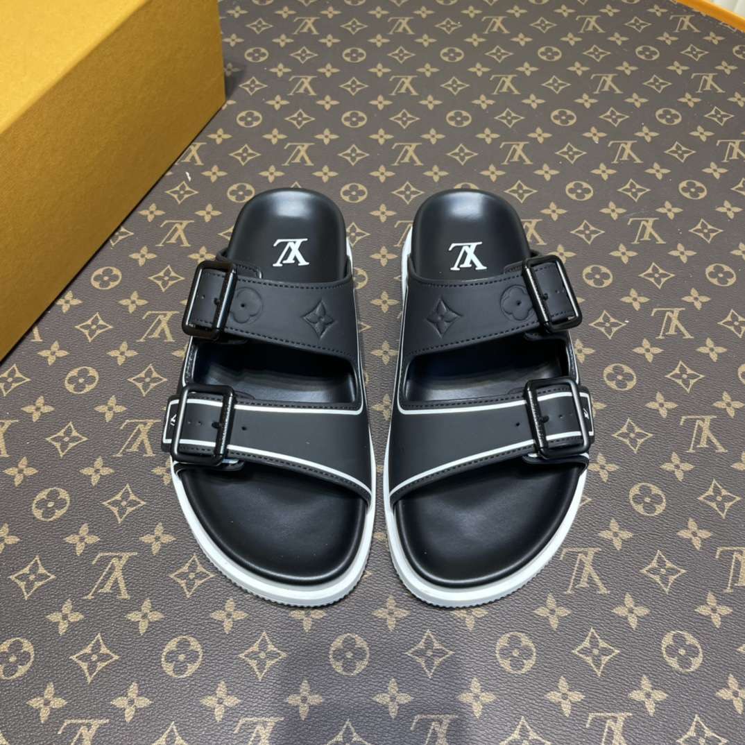 KICKWHO Louis Vuitton Black Trainer Slides
