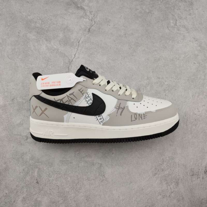 Kickswho Nike Air Force 1 07 Low Beige Light Grey Black
