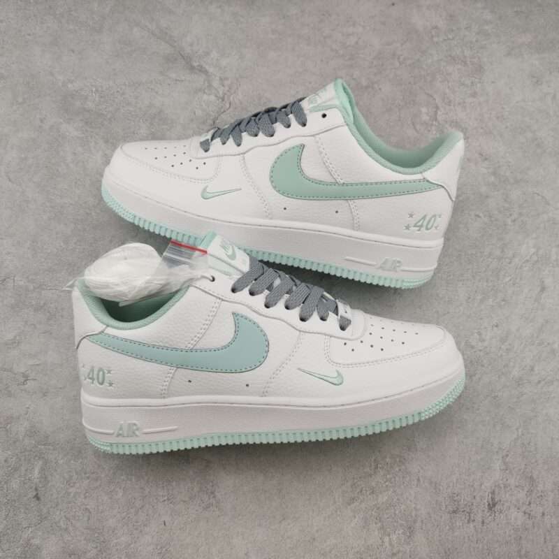 Kickswho Nike Air Force 1 07 Low Light Blue White Grey - Image 2
