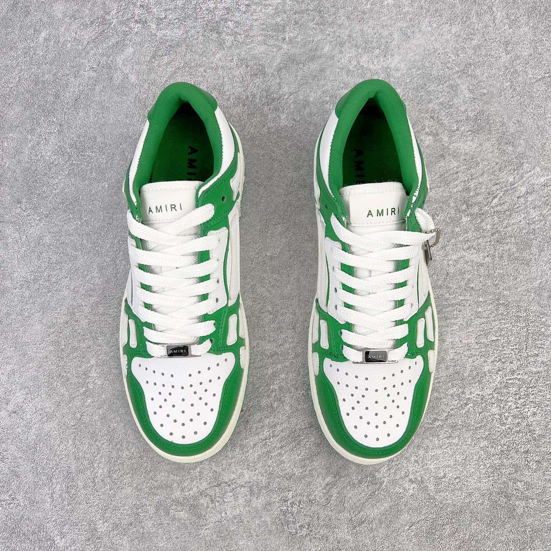 KICKWHO AMIRI White And Green Low Skel Top Sneaker - Image 2