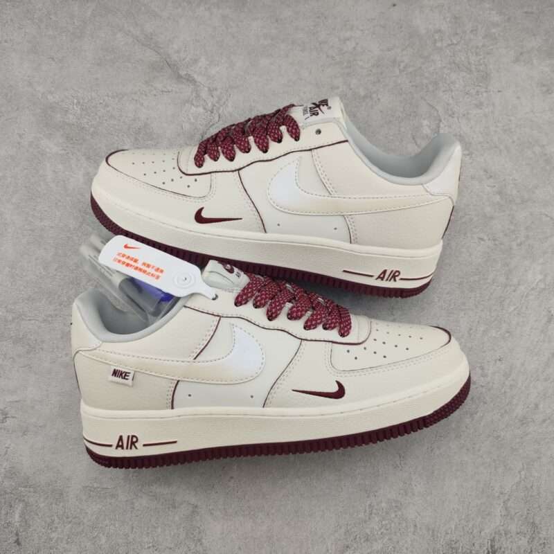 Kickswho Nike Air Force 1 07 Low SU19 Rice White Wine Red - Image 2