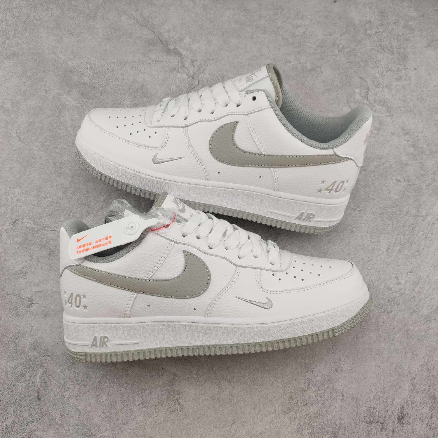 Kickswho Nike Air Force 1'07 40th Anniversary White Grey - Image 2
