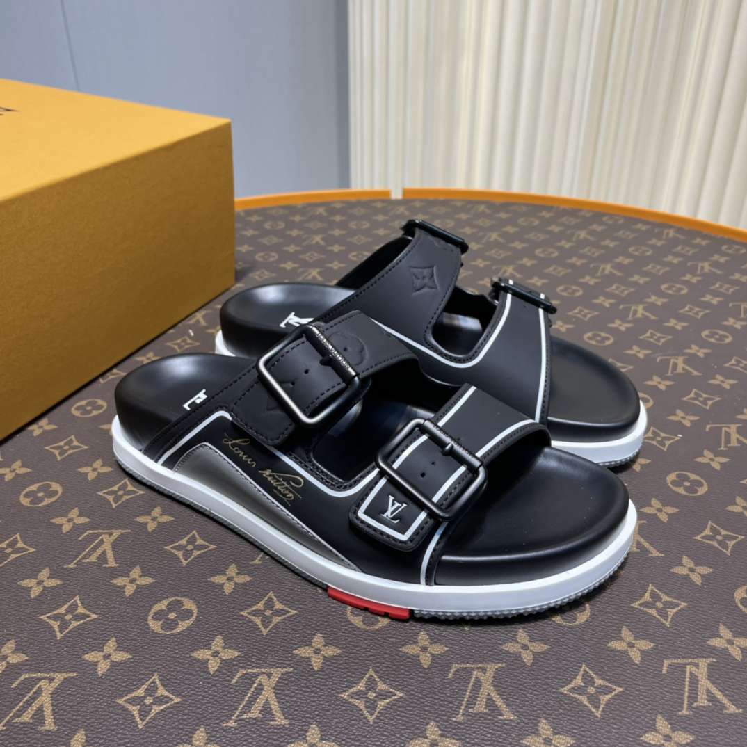 KICKWHO Louis Vuitton Black Trainer Slides - Image 2