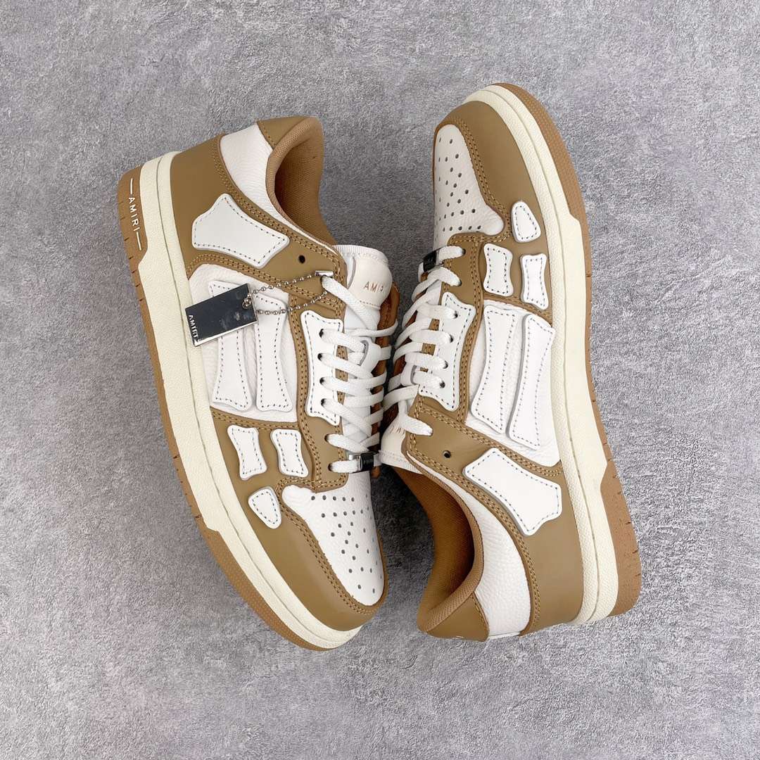 KICKWHO AMIRI Brown And White Low Skel Top Sneaker - Image 3