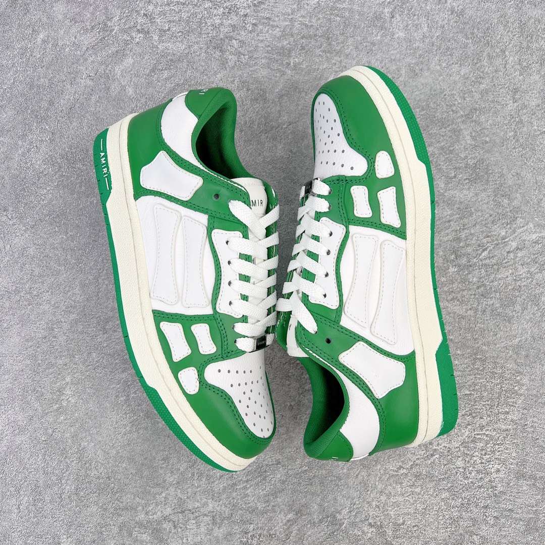 KICKWHO AMIRI White And Green Low Skel Top Sneaker - Image 3