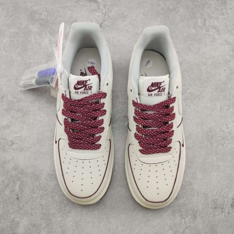 Kickswho Nike Air Force 1 07 Low SU19 Rice White Wine Red - Image 3