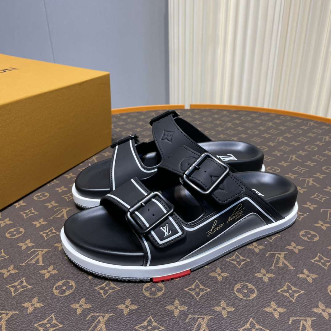 KICKWHO Louis Vuitton Black Trainer Slides - Image 3