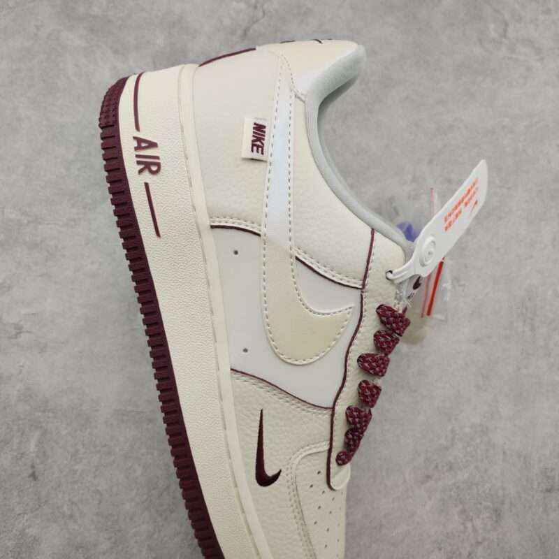 Kickswho Nike Air Force 1 07 Low SU19 Rice White Wine Red - Image 5