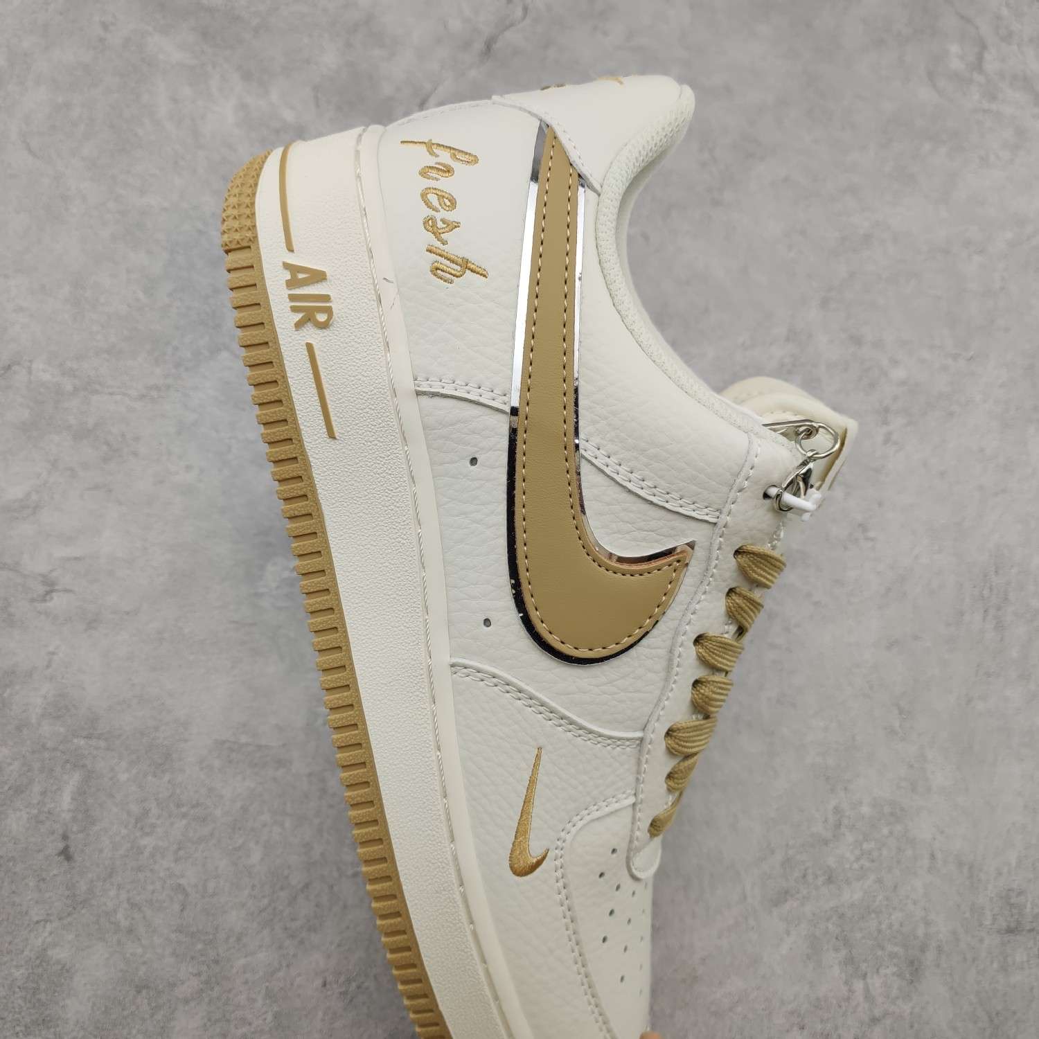 Kickswho Nike Air Force 1 07 Low Keep Fresh Beige Khaki Sliver - Image 5